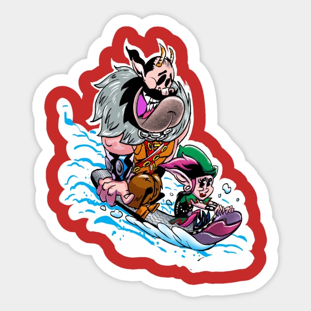 GRUMPUS and Kandi Snowboarding Sticker by Biomek